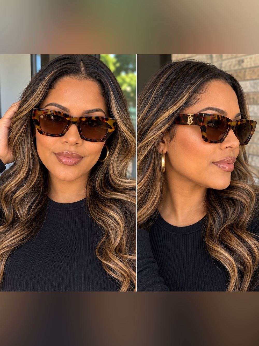 Burberry Tortoiseshell Cat-Eye Sunglasses - Brown & Black